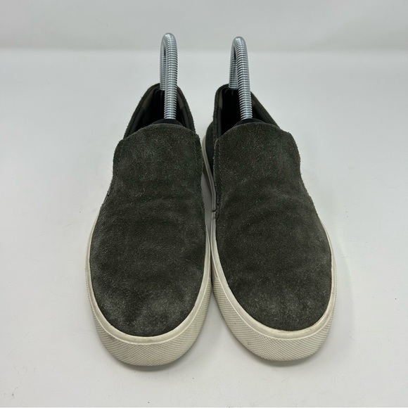 Vince Dark Green Suede Leather Slip On Comfort Platform Loafer Sneakers Size 6.5 - Picture 4 of 12